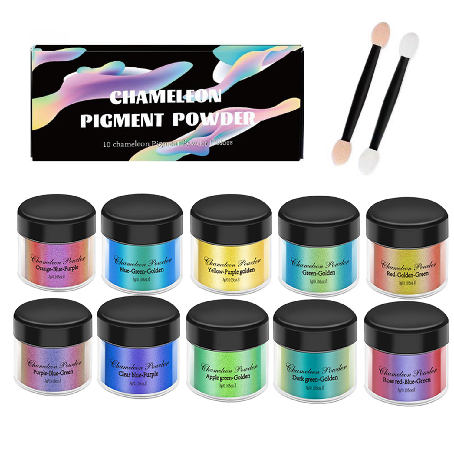 Resin Art Liquid - 10/20pcs Mirror Chameleons Pigment Set Pearl