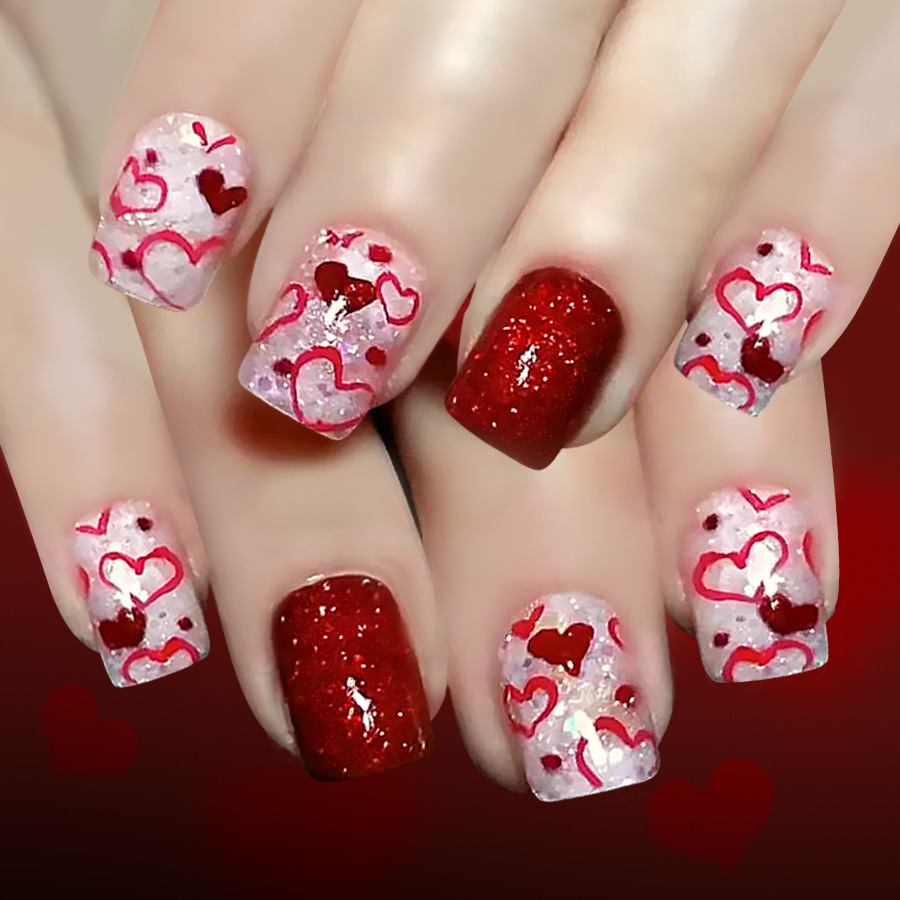 Resin Art Materials - Short Square Glossy Press On Nails