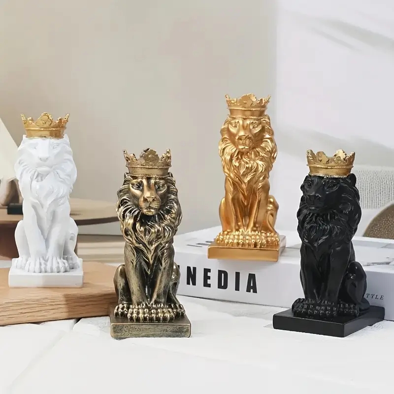 Resin Art India - Creative Lion Statue Crown Lion Statue