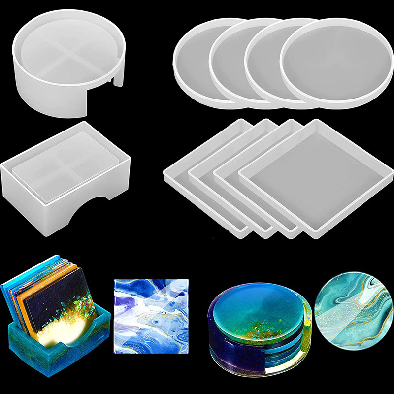Resin Art Mould - 5Pcs/Set DlY Epoxy Resin Cup Coasters