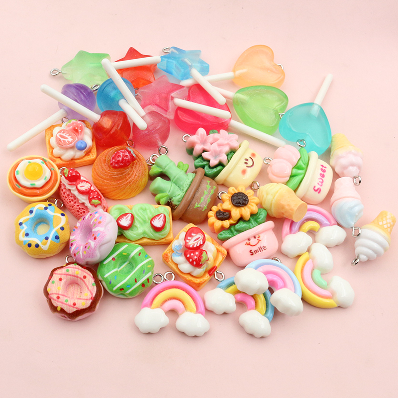 Resin Art Notes - 10pcs Mixed Colors Resin Cute Cake