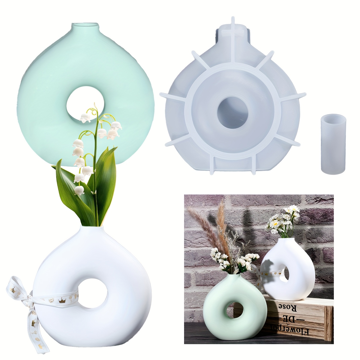 Resin Art Mould - 1 DIY Round Vase Silicone Mould