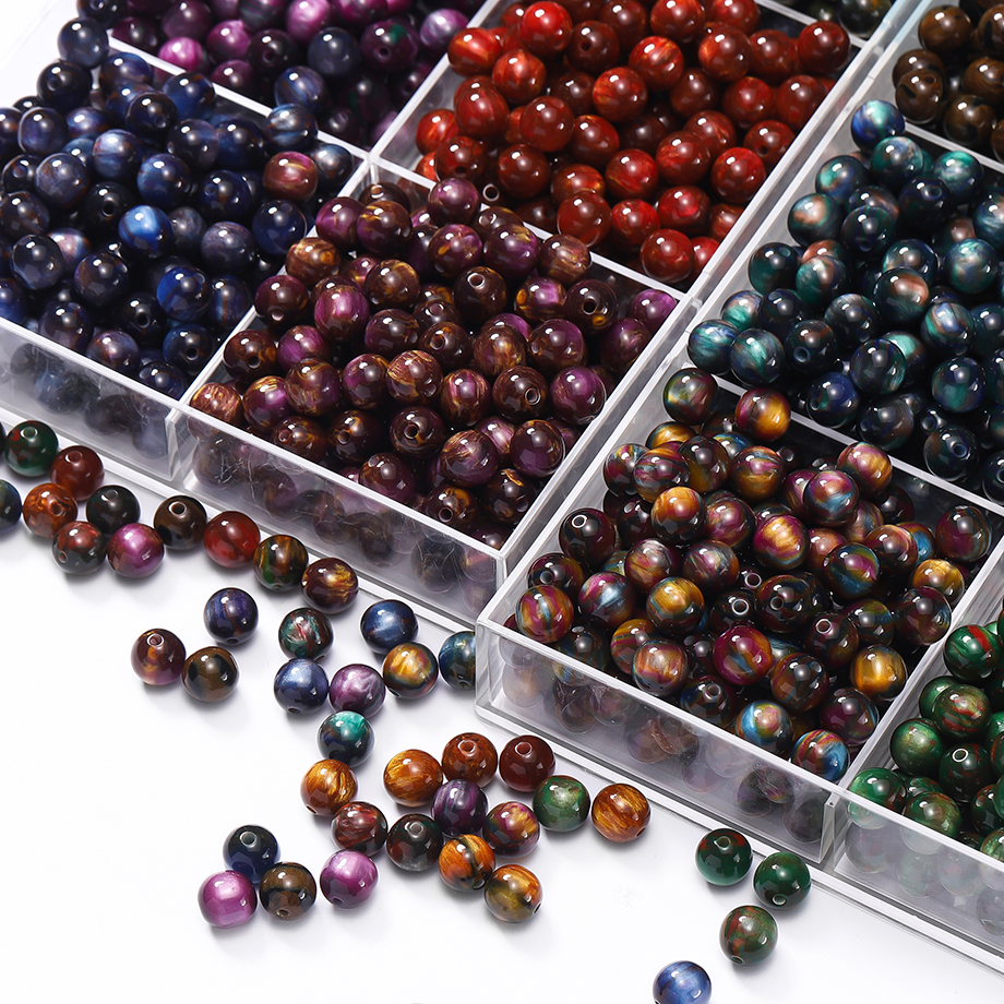 Resin Art Materials - 20-50pcs/lot Glitter Mitation Cat Eye Round