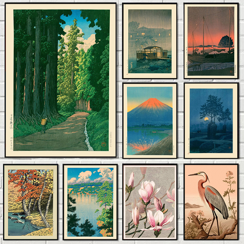 Resin Art Sticker - Japan Hasui Kawase Tree-lined Road Art