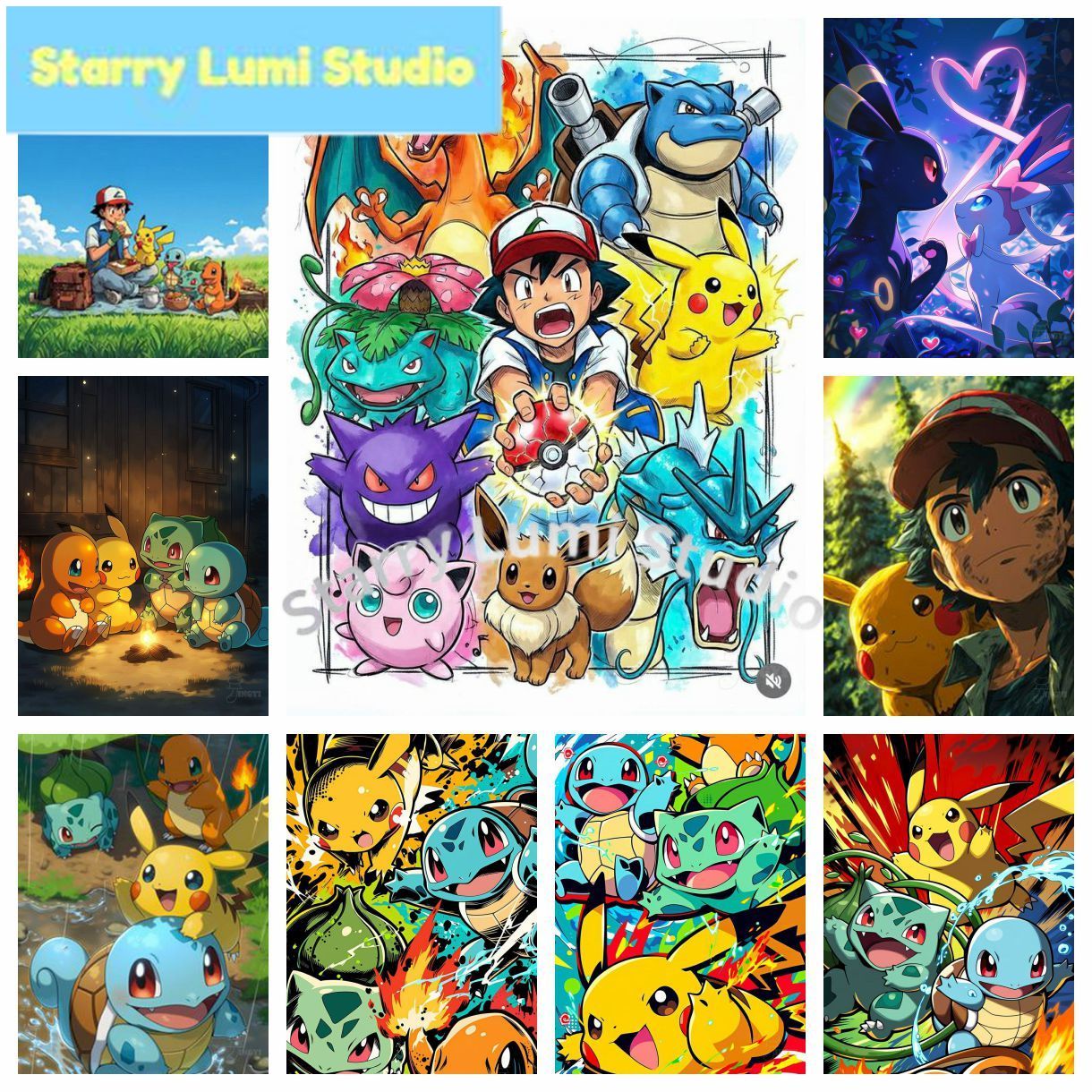 Resin Art Canvas - 2026 New Pokémon Cute Pikachu 5D