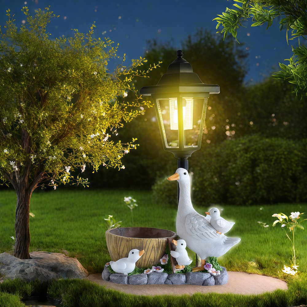 Resin Art Materials - Solar Duck Night Light Garden Courtyard