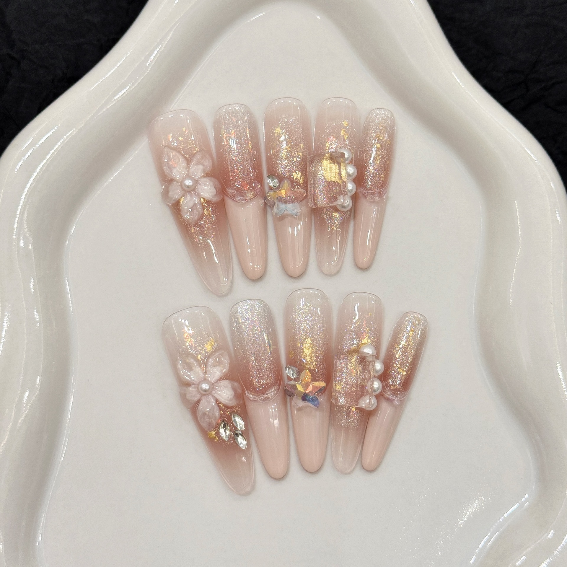 Resin Art Materials - 10pcs Pure Hand Pressed Stiletto Nail