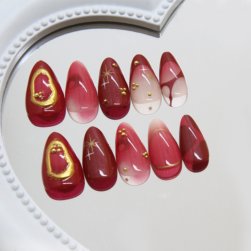 24pcs Red Almond False Nails A – Resin Art Online recenzja i cena