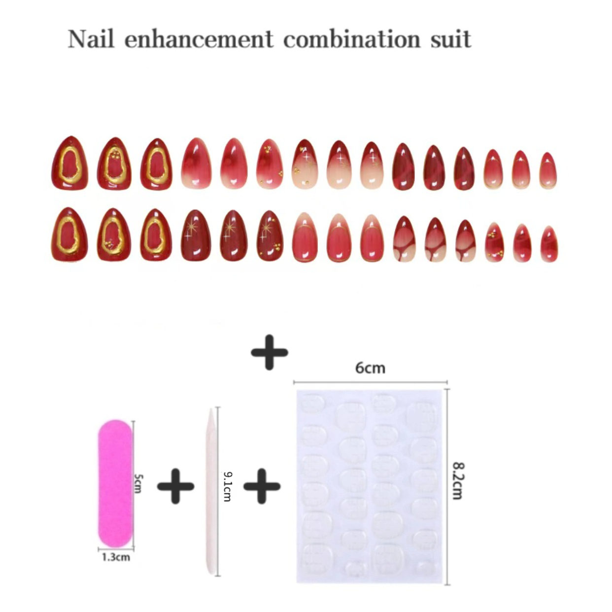24pcs Red Almond False Nails A – Resin Art Online recenzja i cena