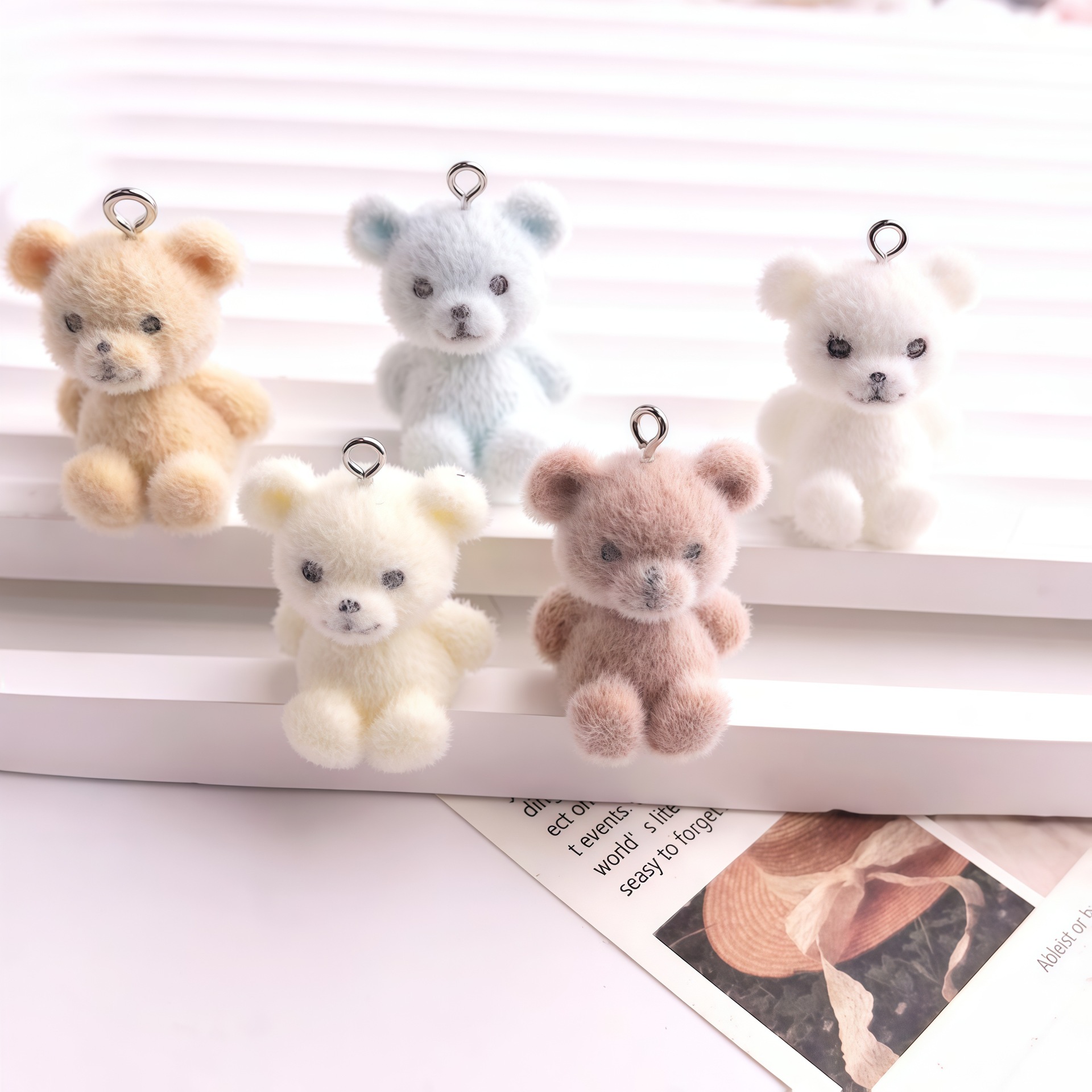 5pcs 3D Flocked Bear Resin Cha – Resin Art Notes recenzja i cena