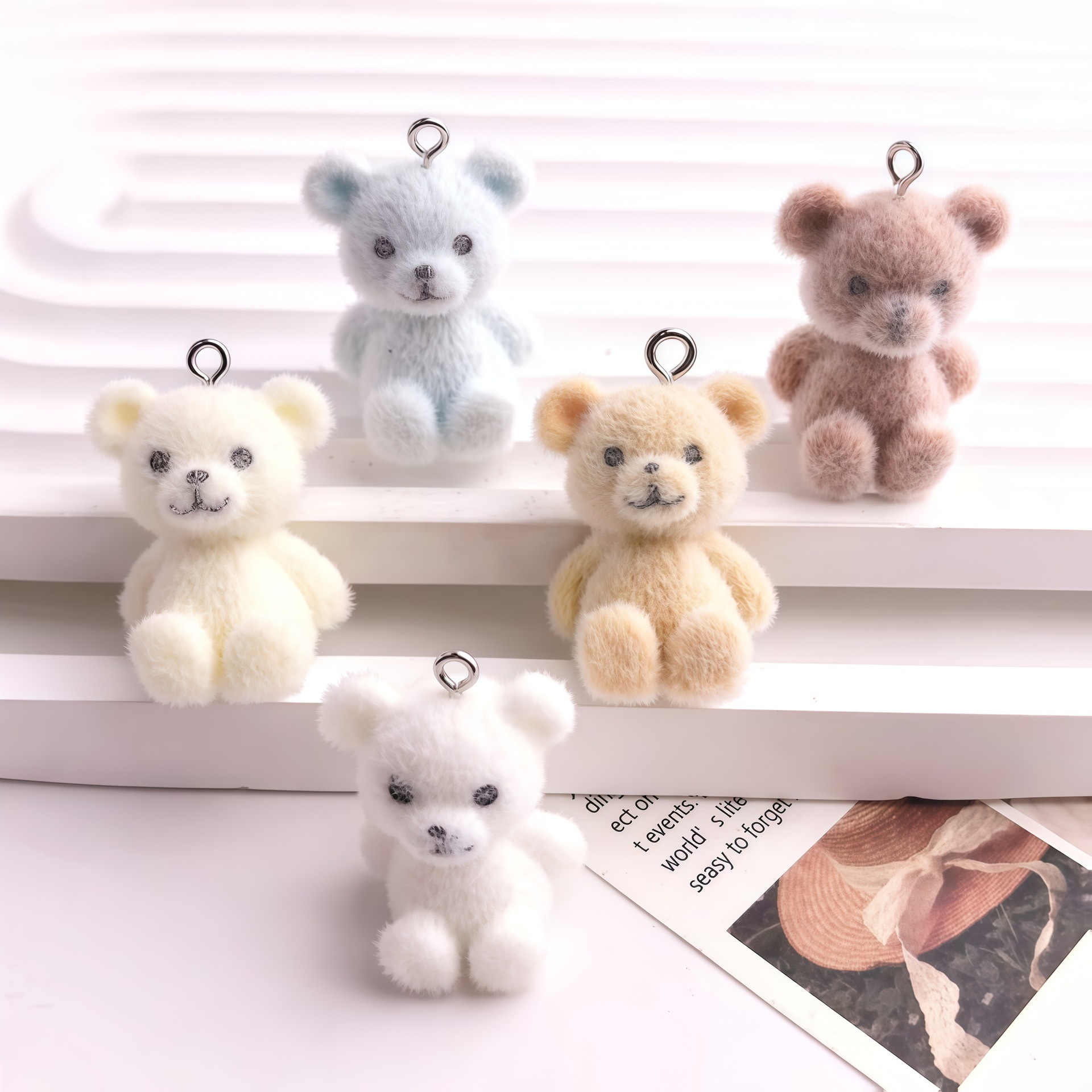 5pcs 3D Flocked Bear Resin Cha – Resin Art Notes recenzja i cena