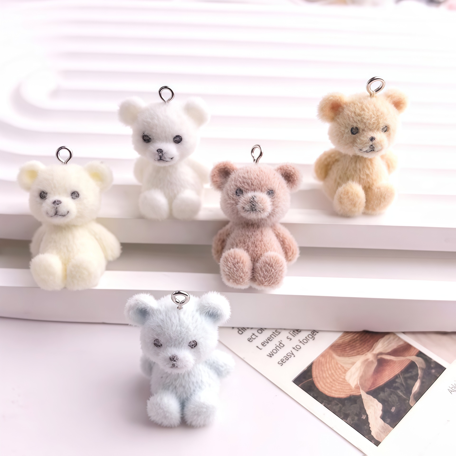 5pcs 3D Flocked Bear Resin Cha – Resin Art Notes recenzja i cena