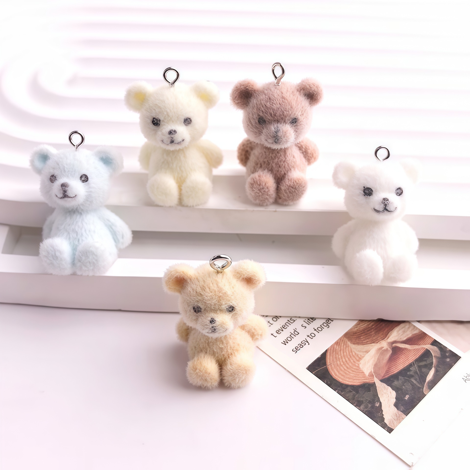 5pcs 3D Flocked Bear Resin Cha – Resin Art Notes recenzja i cena