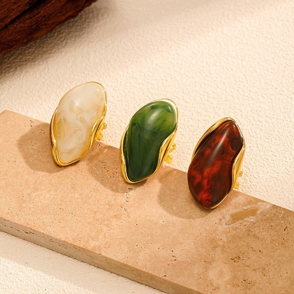 Vintage Stainless Steel Geomet – Resin Art Ring recenzja i cena
