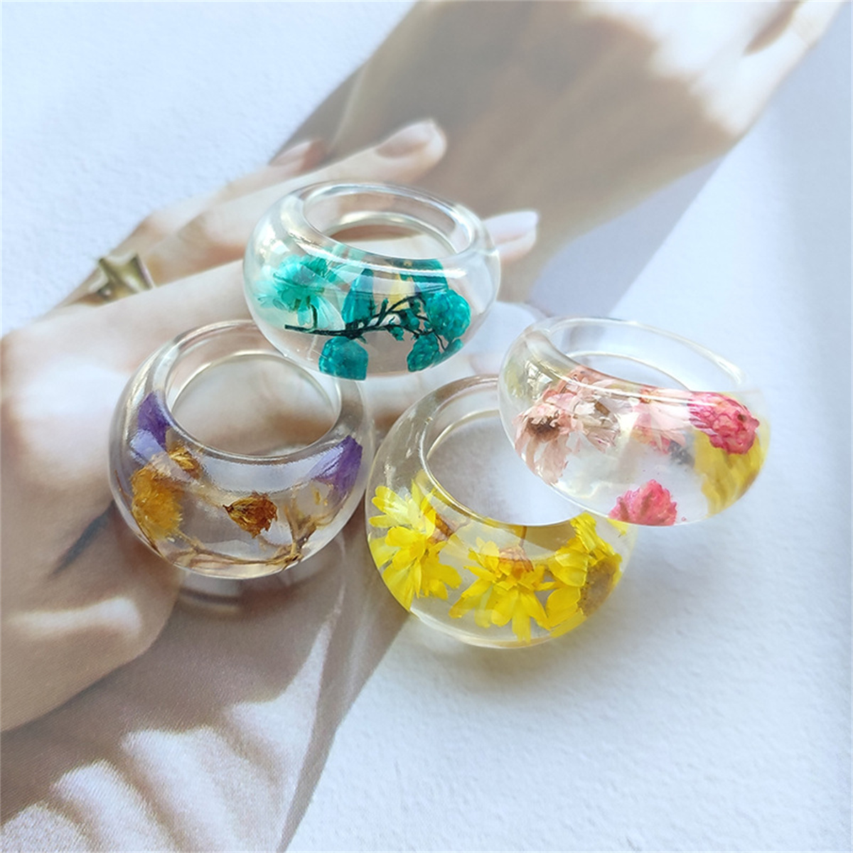 Transparent Resin Ring with Re – Resin Art Ring recenzja i cena
