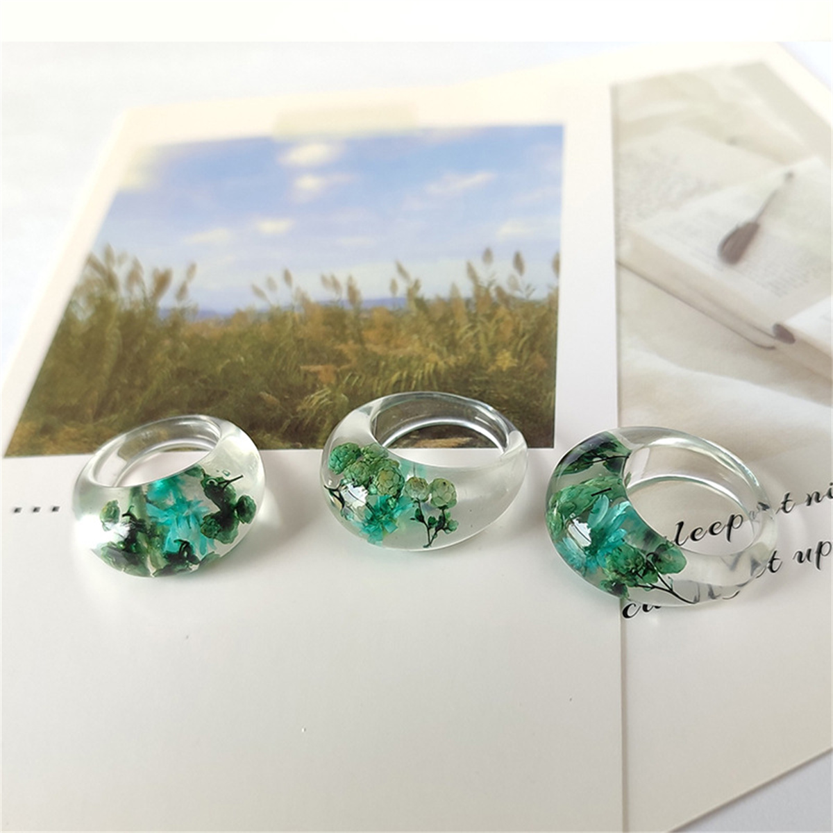 Transparent Resin Ring with Re – Resin Art Ring recenzja i cena