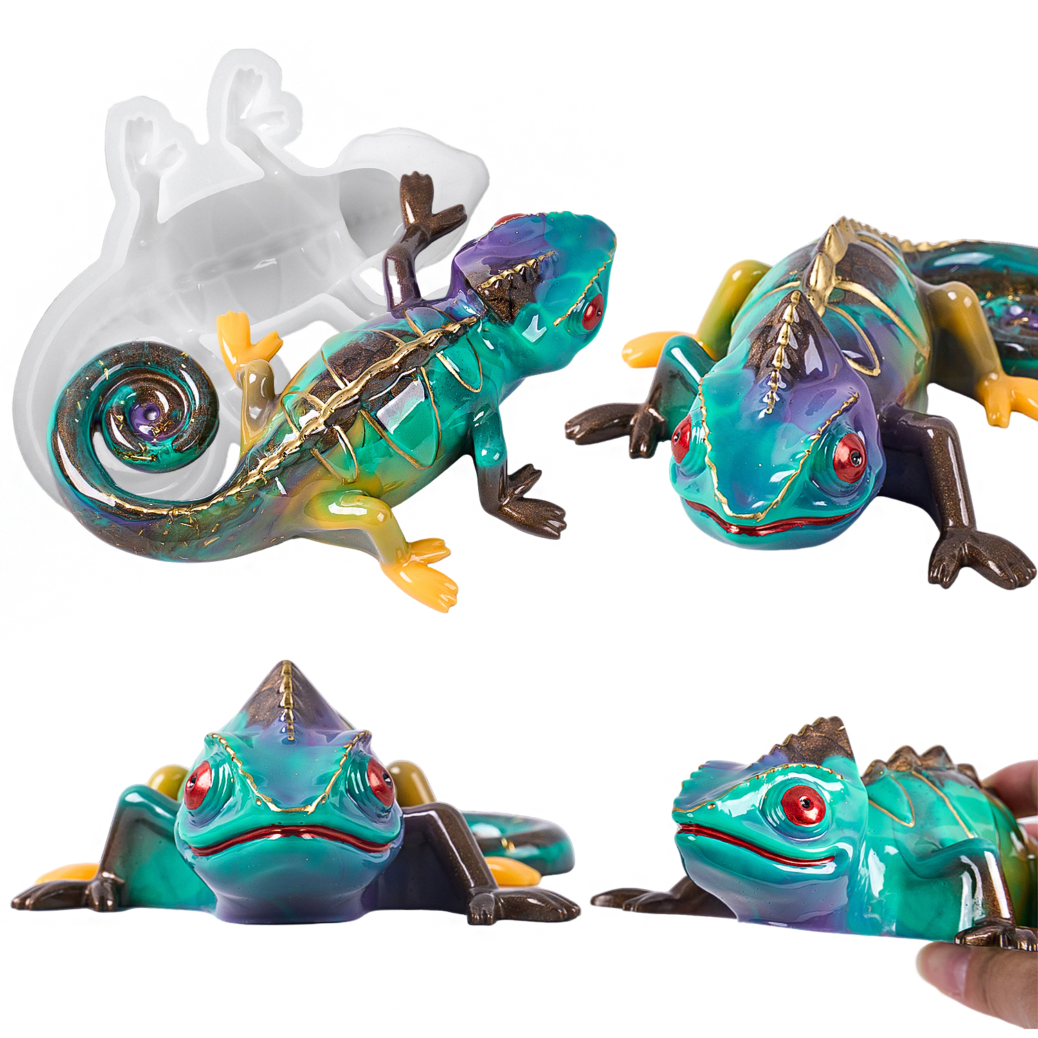 17cm 3D Chameleon Lizard Silic – Resin Art Mould recenzja i cena