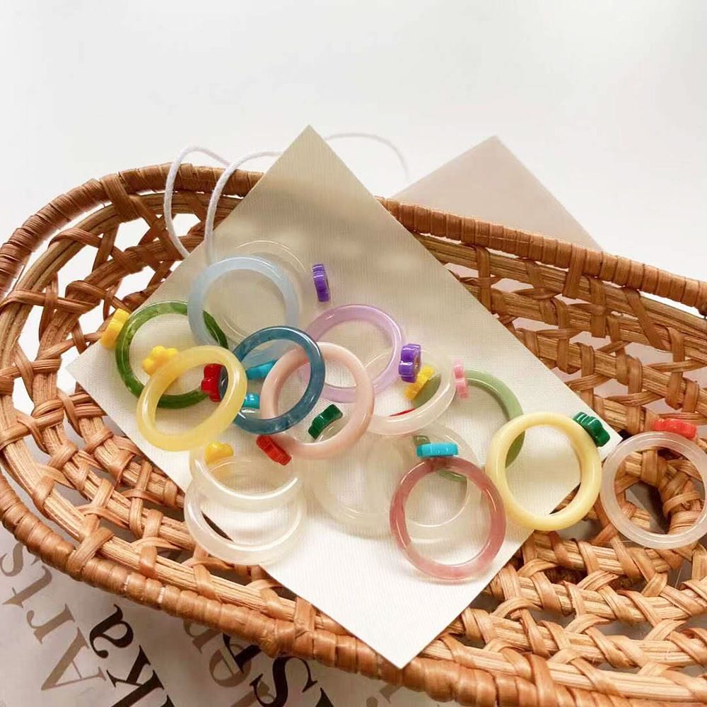 Transparent Sweet Korean Flowe – Resin Art Ring recenzja i cena