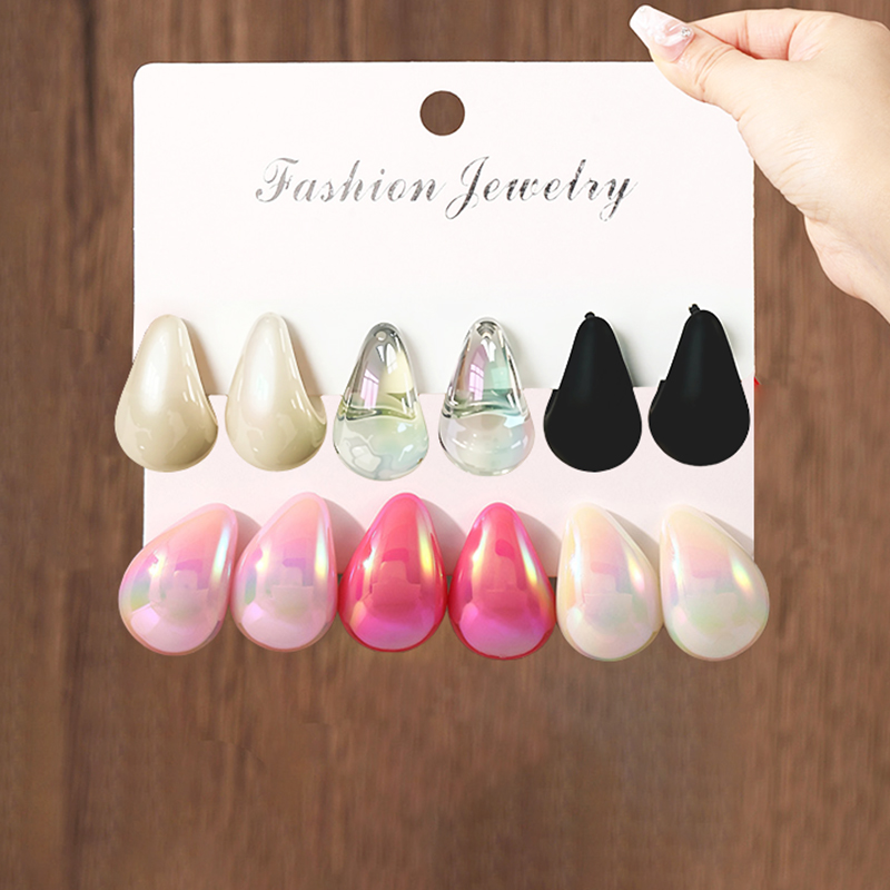 3 Pairs Fashion Resin Drop Ear – Resin Art Ring recenzja i cena