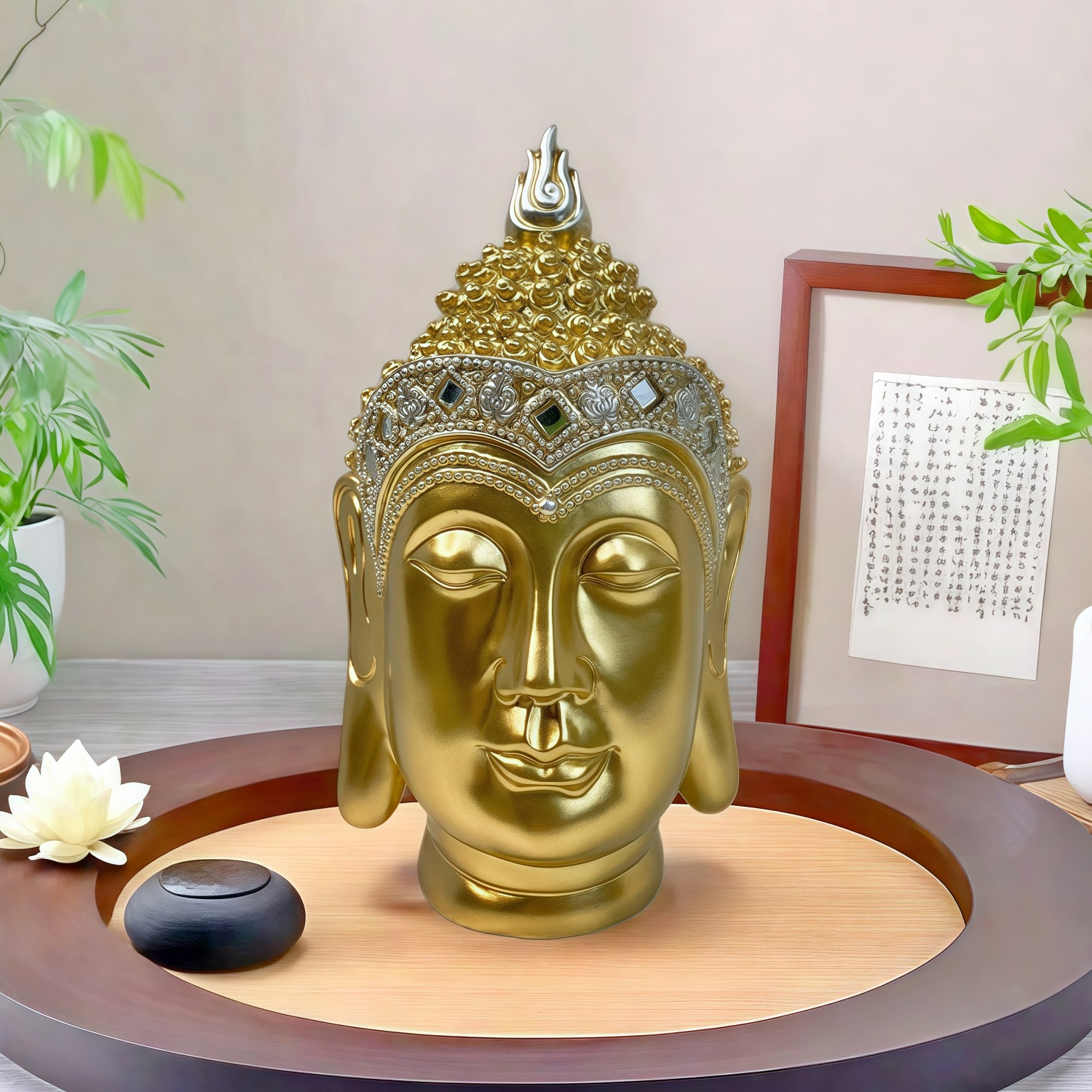 Sakyamuni Buddha Head Statue T – Resin Art India recenzja i cena