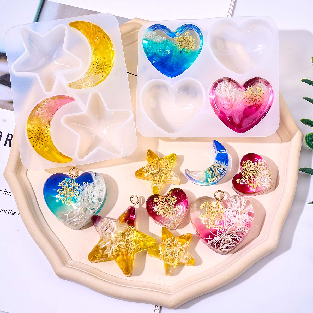 Heart Star Moon Pendant Silico – Resin Art Mould recenzja i cena