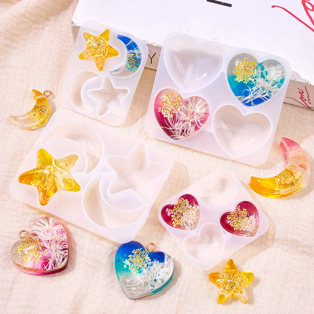 Heart Star Moon Pendant Silico – Resin Art Mould recenzja i cena
