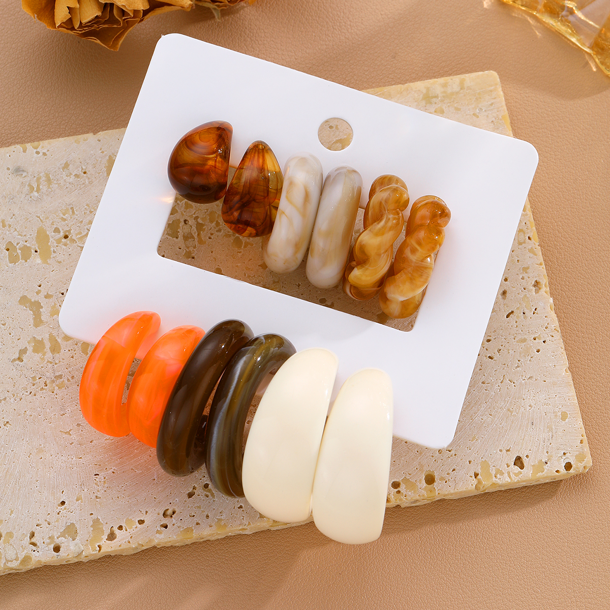 12pcs Bohemian Colorful Resin  – Resin Art Ring recenzja i cena
