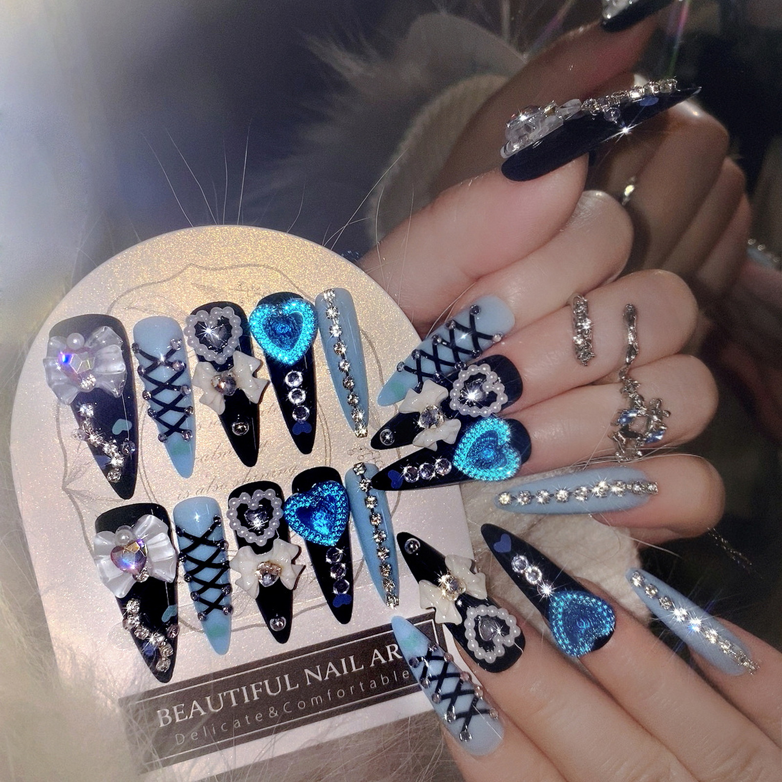 24pcs 3D Bow Decor False Nails – Resin Art Materials recenzja i cena