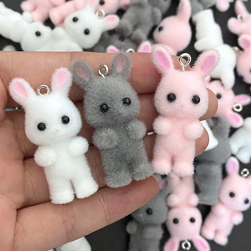 5pcs/lot Cute Flocking Rabbit  – Resin Art Notes recenzja i cena