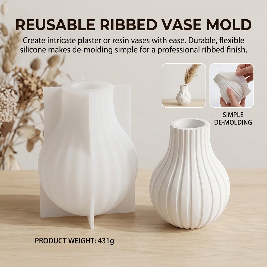 Silicone Vase Mold with Stripe – Resin Art Products recenzja i cena