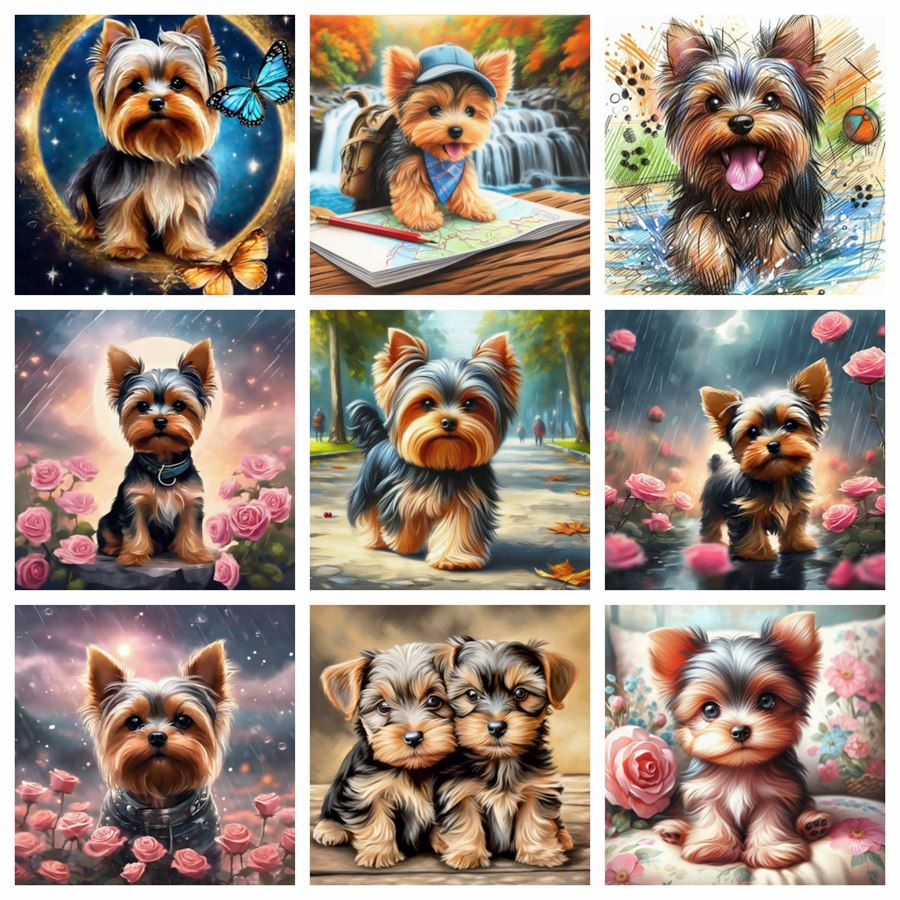 Yorkshire Terrier Dog 5D DIY D – Resin Art Canvas recenzja i cena