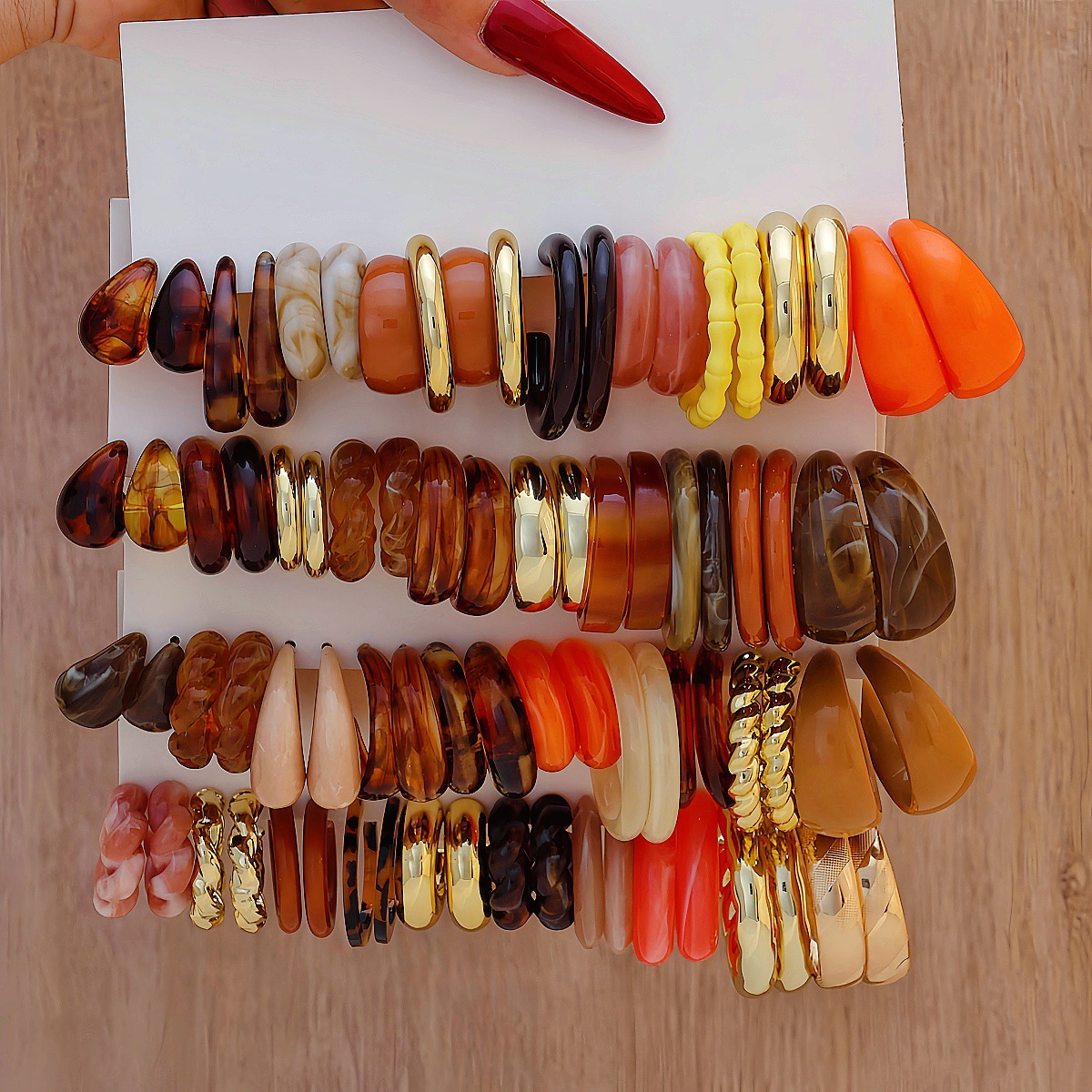 KMVEXO 40Pairs/Set Bohemian Co – Resin Art Ring recenzja i cena
