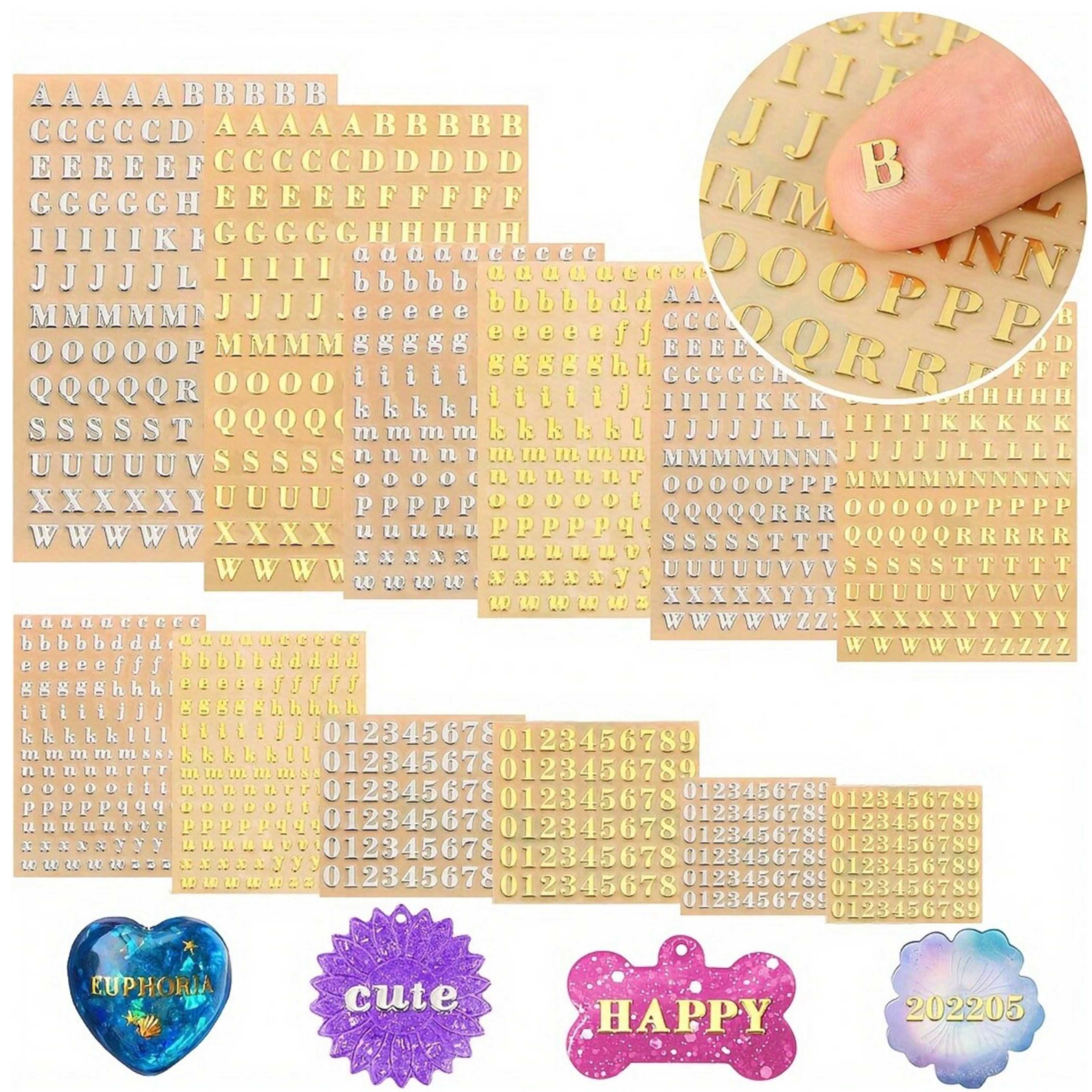 12 Letter Resin Stickers, Mini – Resin Art Sticker recenzja i cena