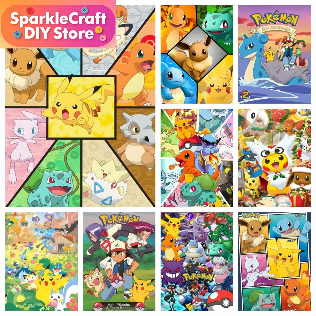 1pc frameless Cartoon Pokemon  – Resin Art Sticker recenzja i cena