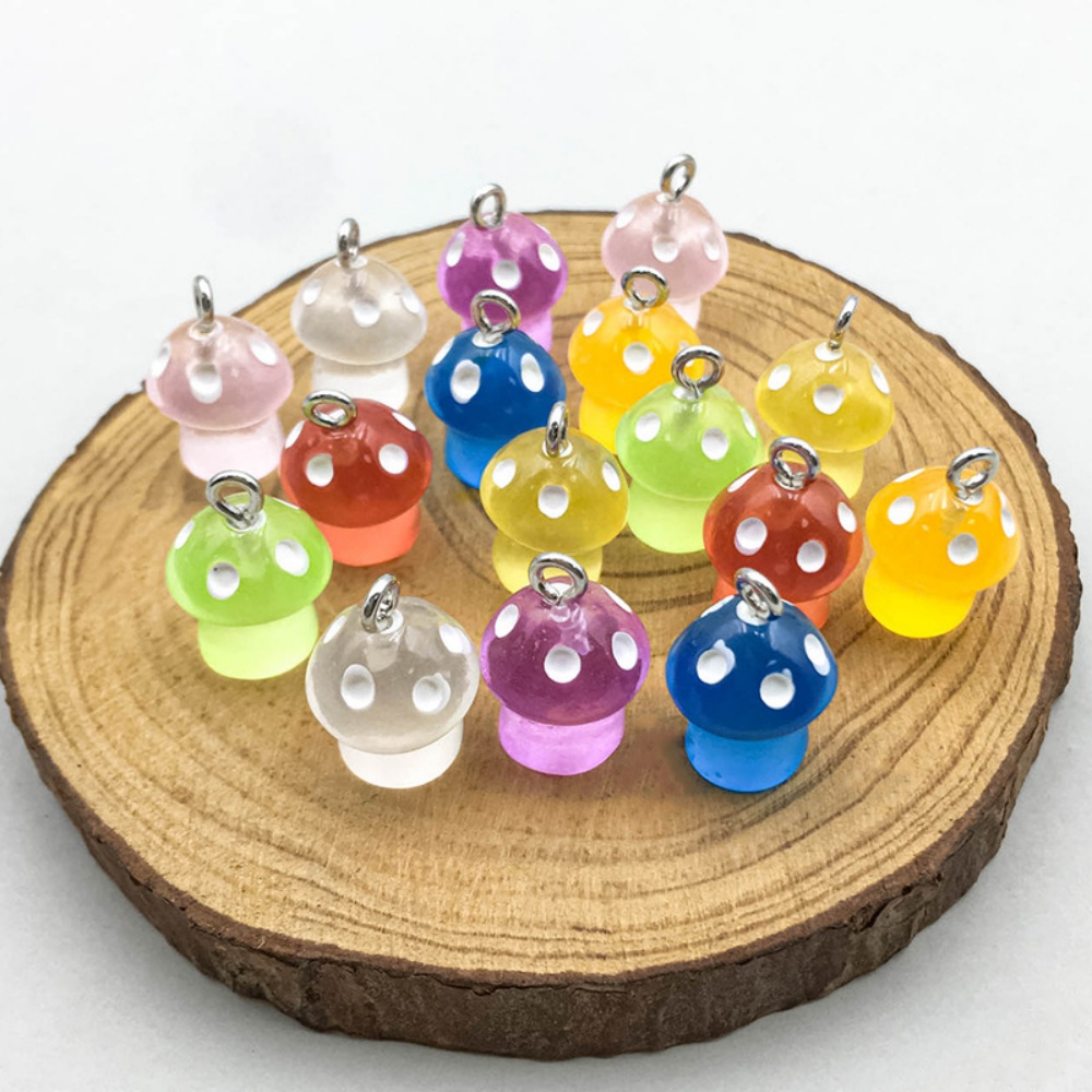 16pcs Luminous Mushroom Charms – Resin Art Notes recenzja i cena