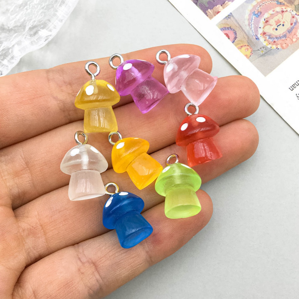 16pcs Luminous Mushroom Charms – Resin Art Notes recenzja i cena