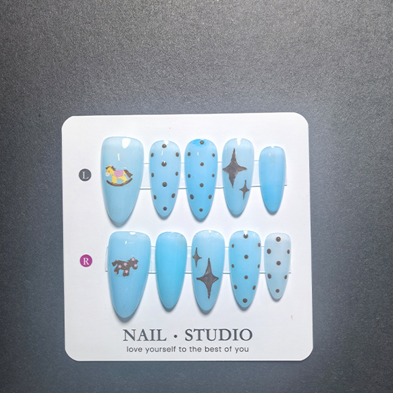 10Pcs Light Blue Press on Nail – Resin Art Materials recenzja i cena
