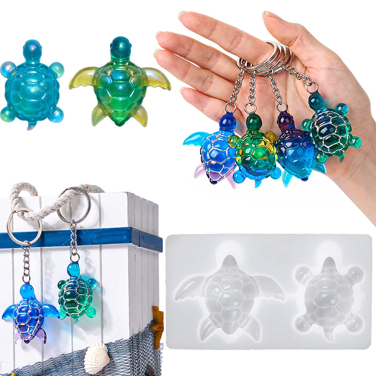 3D Sea Turtle Keychain Silicon – Resin Art Liquid recenzja i cena