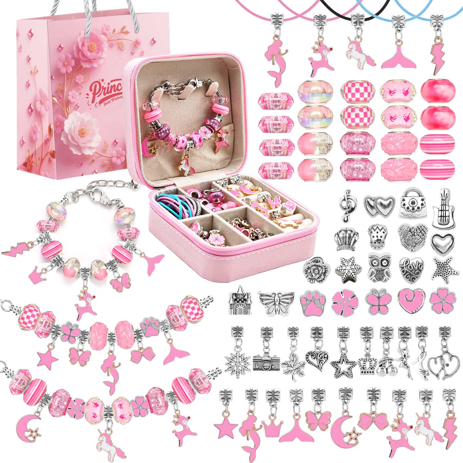 68pcs pink beaded jewelry set, – Resin Art Notes recenzja i cena