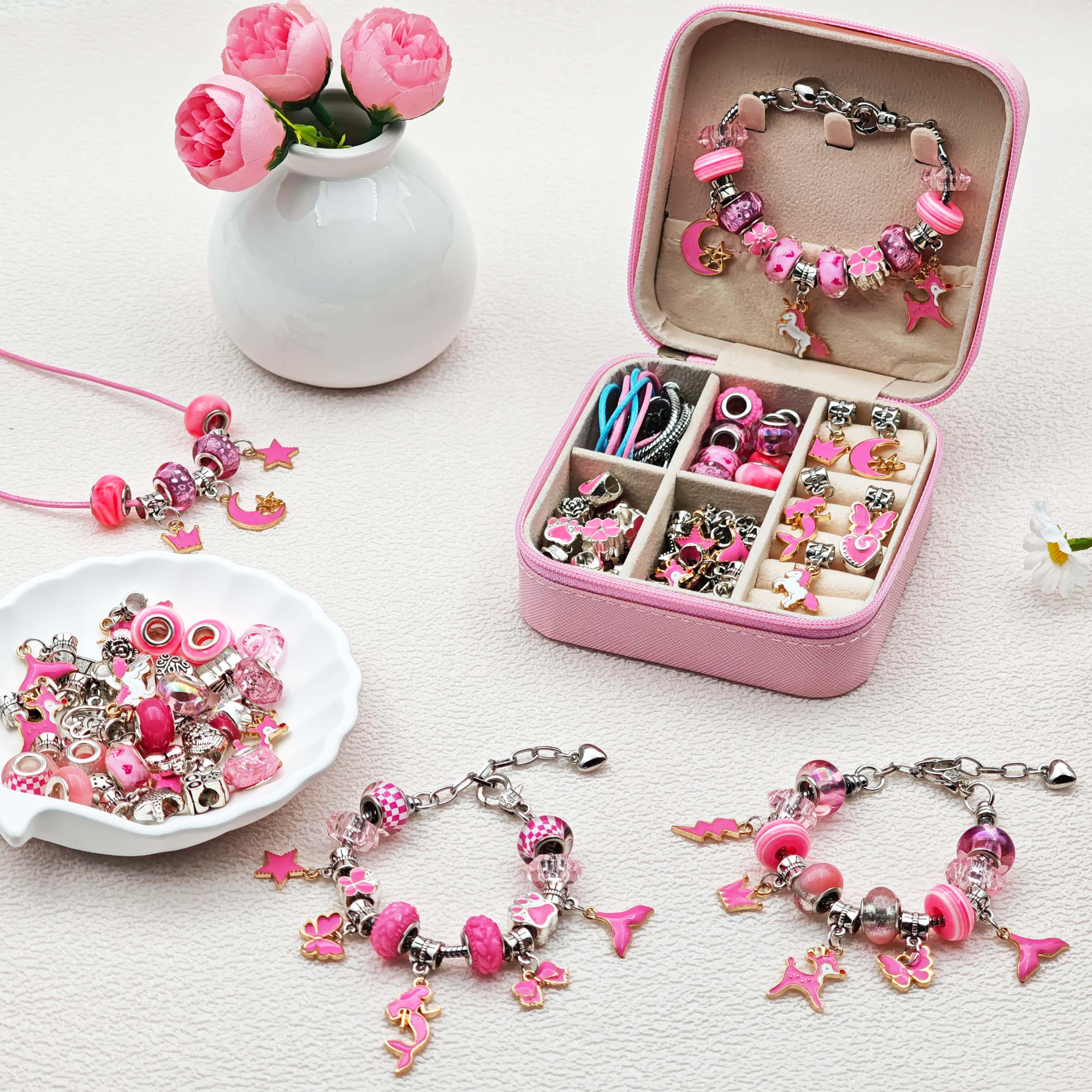 68pcs pink beaded jewelry set, – Resin Art Notes recenzja i cena