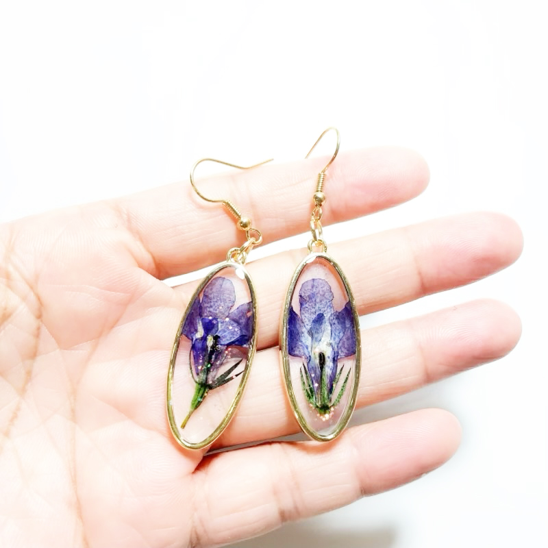 Dried Flower Earrings Heart Re – Resin Art Ring recenzja i cena